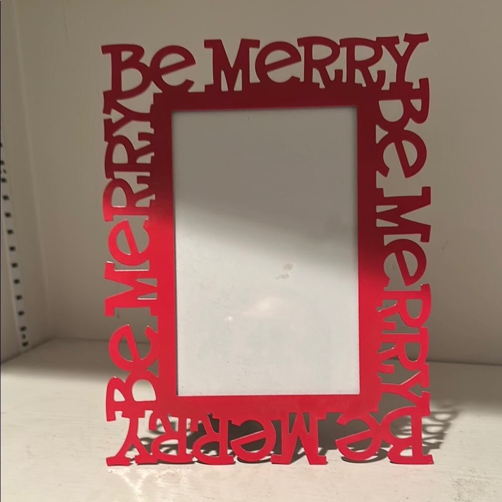 Red 'Be Merry' Holiday Picture Frame